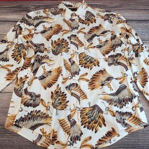 Vintage Indian Chief Roughrider By Circle T Western Button Up Shirt Mens Size M